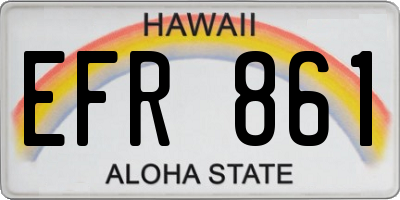 HI license plate EFR861