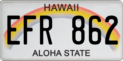 HI license plate EFR862