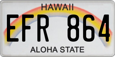 HI license plate EFR864