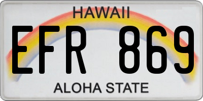 HI license plate EFR869