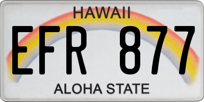 HI license plate EFR877