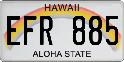 HI license plate EFR885