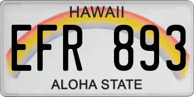 HI license plate EFR893