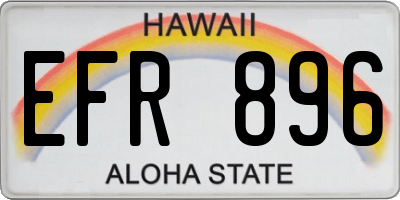 HI license plate EFR896