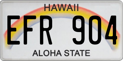 HI license plate EFR904