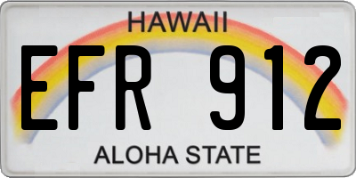 HI license plate EFR912