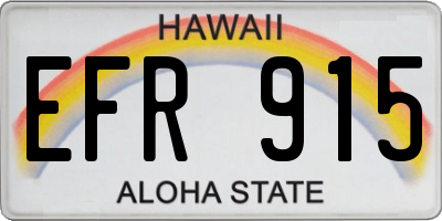 HI license plate EFR915