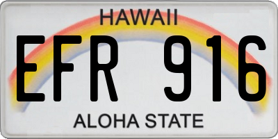 HI license plate EFR916