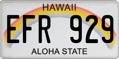 HI license plate EFR929