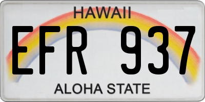 HI license plate EFR937