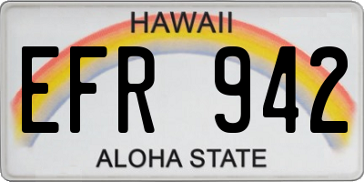 HI license plate EFR942