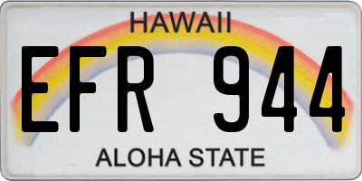 HI license plate EFR944