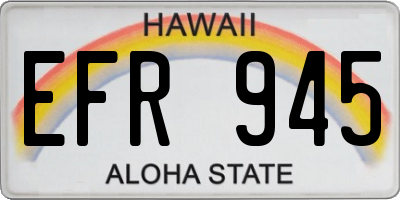 HI license plate EFR945