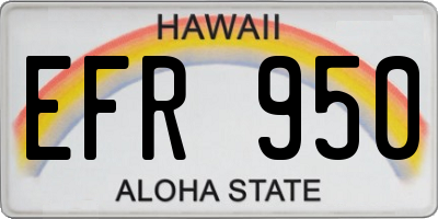 HI license plate EFR950