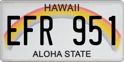 HI license plate EFR951