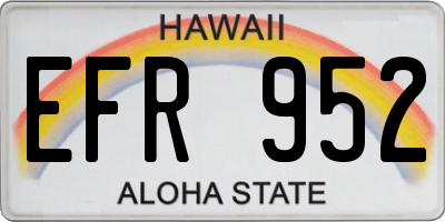 HI license plate EFR952