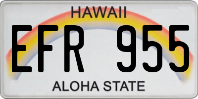 HI license plate EFR955