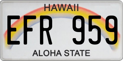 HI license plate EFR959