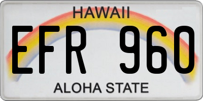 HI license plate EFR960