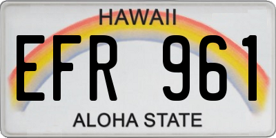HI license plate EFR961