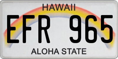 HI license plate EFR965