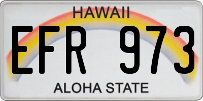HI license plate EFR973