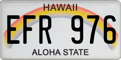 HI license plate EFR976