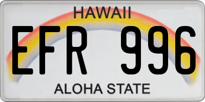 HI license plate EFR996