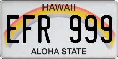 HI license plate EFR999