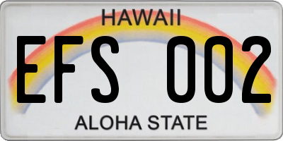HI license plate EFS002