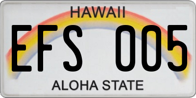 HI license plate EFS005