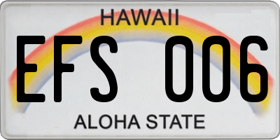 HI license plate EFS006