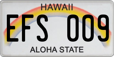 HI license plate EFS009