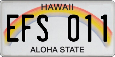 HI license plate EFS011