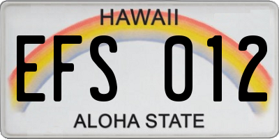 HI license plate EFS012