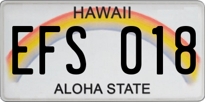 HI license plate EFS018