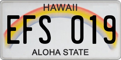 HI license plate EFS019