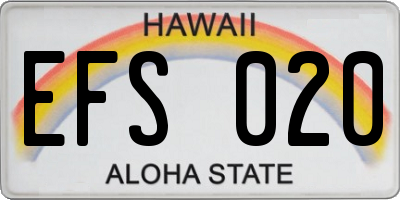 HI license plate EFS020