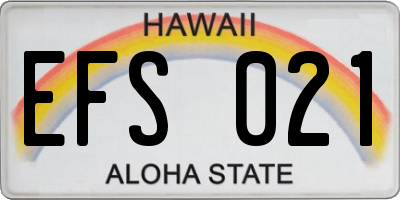 HI license plate EFS021