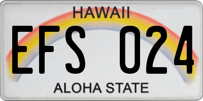 HI license plate EFS024