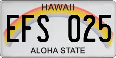 HI license plate EFS025