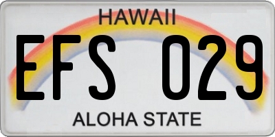 HI license plate EFS029