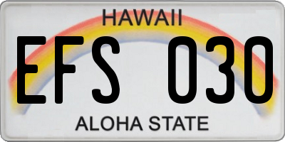 HI license plate EFS030
