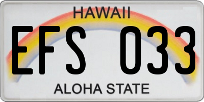 HI license plate EFS033