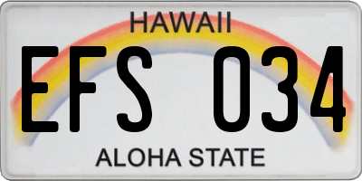 HI license plate EFS034