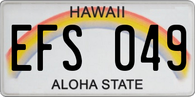HI license plate EFS049