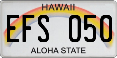 HI license plate EFS050