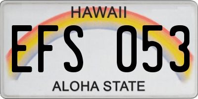 HI license plate EFS053