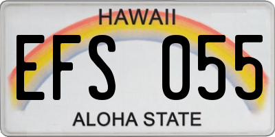 HI license plate EFS055