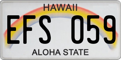 HI license plate EFS059